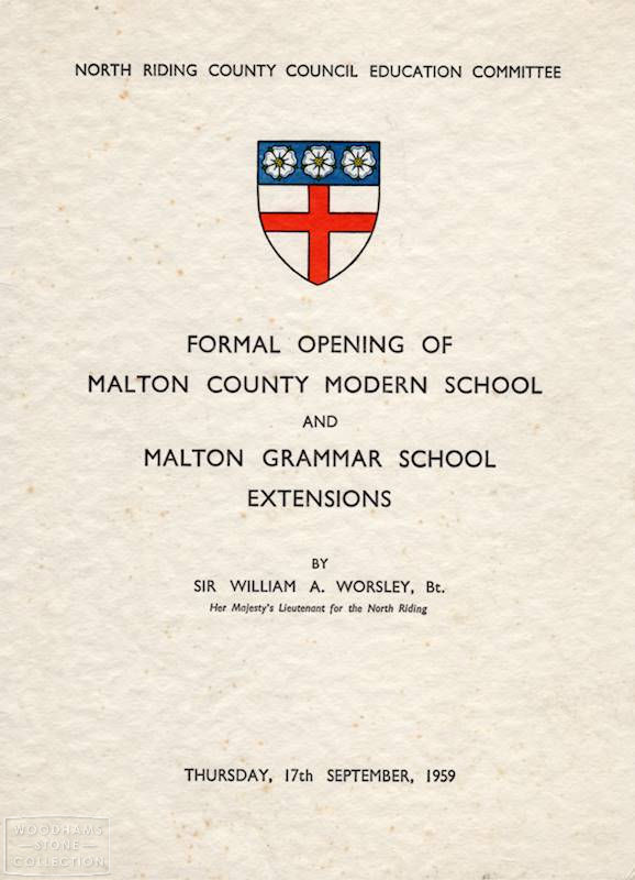  Programme Marking the Opening of New Buildings We have the programme for the opening of the new buildings in September 1959 WS ref: MALWS.2015.1507 