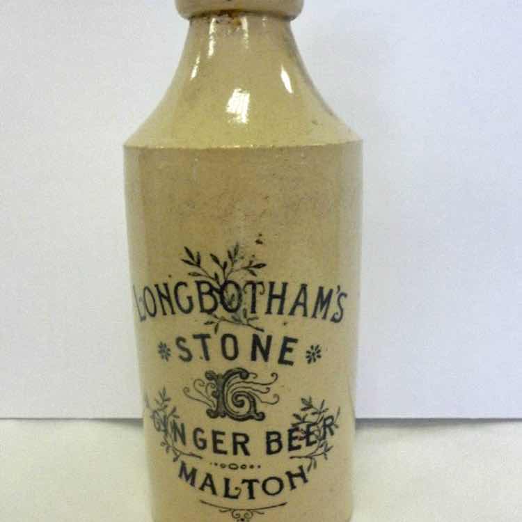 Stoneware Ginger Beer Bottle - Longbotham's<br><br>MALWS:2015.187 Image Description