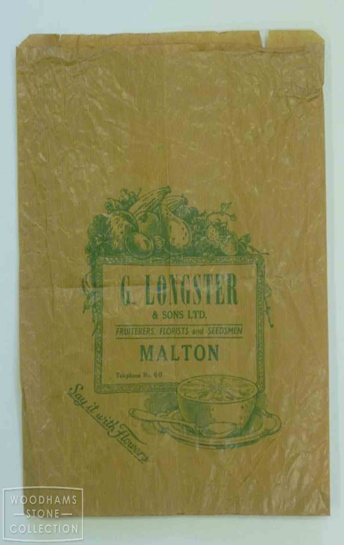 G. Longster, florist, paper bag