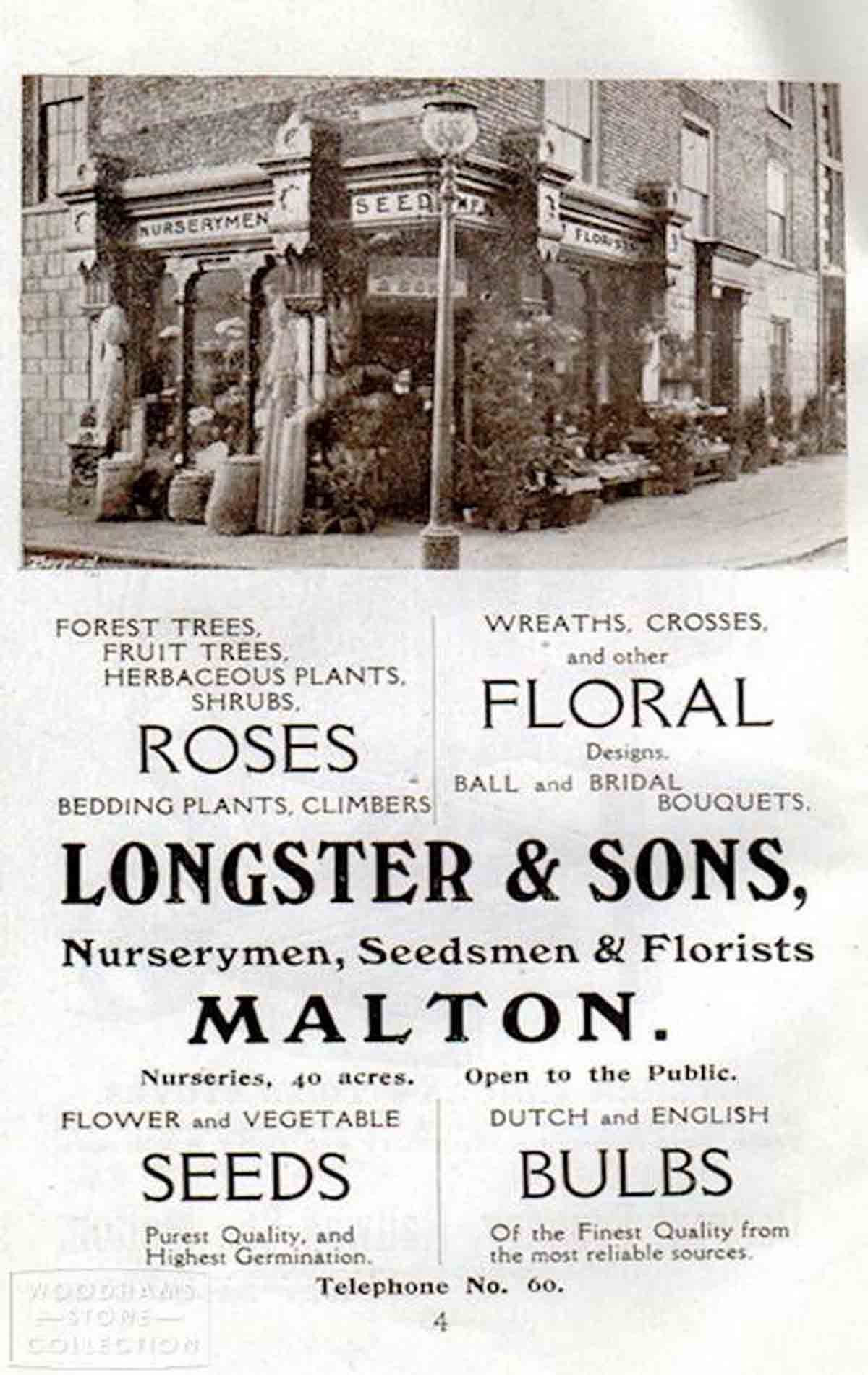 G. Longsrer, florist etc, advertisement